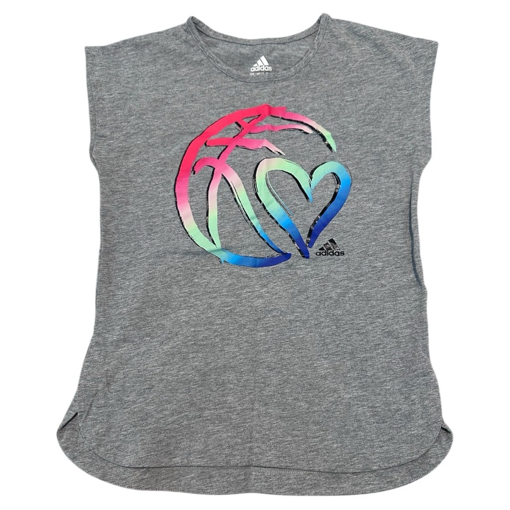 Adidas | Girls' Short Sleeve Dolman Waist Heather T-Shirt | Large (14) | EUC